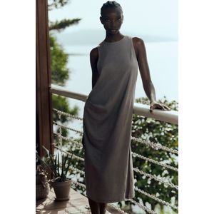 Zara MIXED LINEN BLEND DRESS